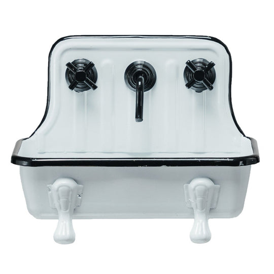 Vintage Cottage Sink Soap Dish - White/Black