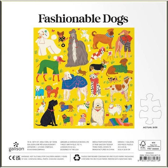 Fashionable Dogs 500 Piece Puzzle